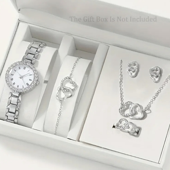 New Gorgeous Rhinestone Quartz Watch & Jewelry Set Perfect Gift, T1MIS - Picture 1 of 5
